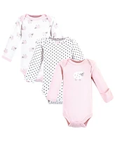 Luvable Friends Baby Girls Preemie Long Sleeve Bodysuits 3pk, Pink Sheep, Preemie