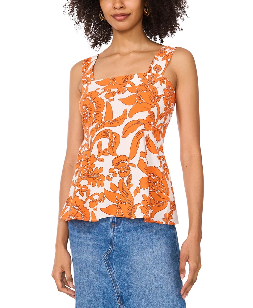 Vince Camuto Women's Printed Square-Neck Sleeveless Top