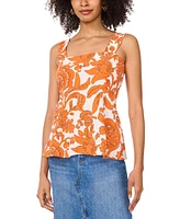 Vince Camuto Women's Printed Square-Neck Sleeveless Top