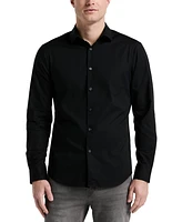 Perry Ellis Men's Slim Fit Long Sleeve Button-Front Dobby Cotton Shirt