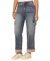 Democracy Women's "Ab"solution Skyrise Straight-Leg Utility Jeans
