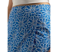 Bcx Juniors' Embroidered-Floral Faux-Wrap Shorts