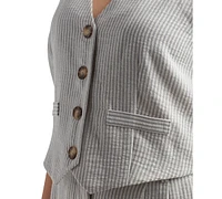 Bcx Juniors' Stripe Sleeveless V-Neck Vest