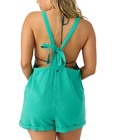 O'Neill Juniors' Summerlin Cotton and Linen Sleeveless Romper