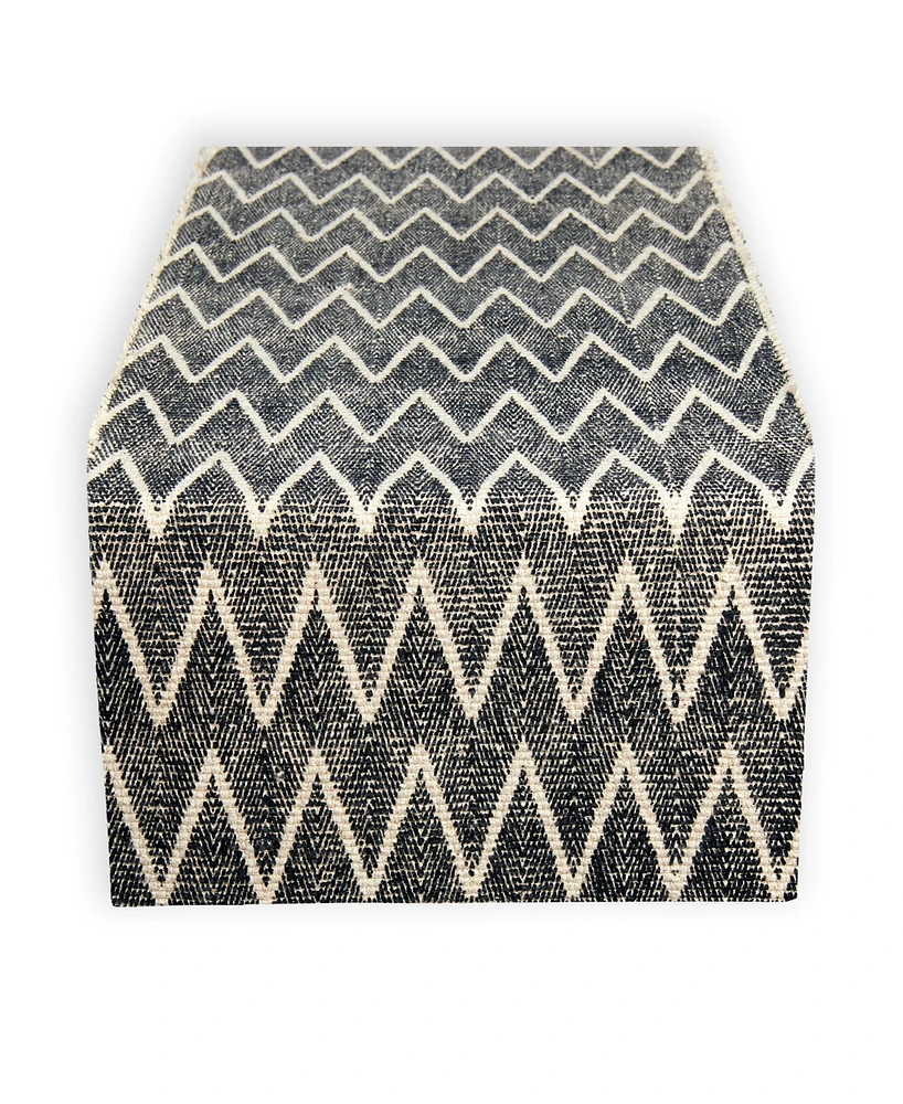 Tableau Black Zig Zag Runner, 72" x 14"