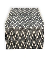 Tableau Black Zig Zag Runner, 72" x 14"