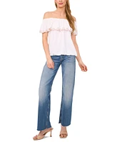 Sam & Jess Women's Embroidered Off-The-Shoulder Top