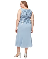 Alex Evenings Plus Sequinned Jacket & Tea-Length Dress