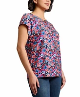 Jones New York Women's Floral-Print Cap-Sleeve Top
