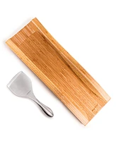 BergHOFF Aaron Probyn 2-Piece Cheese Knife and Bamboo Wavy Cutting Board Set