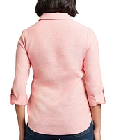Jones New York Women's Button-Front Roll-Tab-Sleeve Blouse