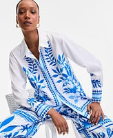 I.n.c. International Concepts Women's Printed Long-Sleeve Shirt, Exclusively at Macy's