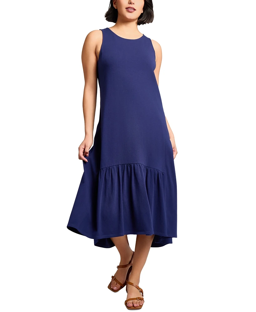 Jones New York Women's Sleeveless Ruffle High-Low Midi Dress