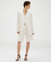 Calvin Klein Women's Notched Collar Belted Blazer