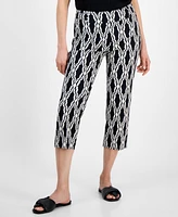 Jm Collection Women's Printed Pull-On Capri Pants, Exclusively at Macy's