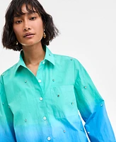 On 34th Women's Ombre Rhinestone Shirt, Exclusively at Macy's