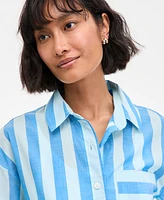 On 34th Women's Striped Long-Sleeve Shirt, Exclusively at Macy's