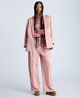 Kenneth Cole Women's Satin Twill Pleated Wide-Leg Pants
