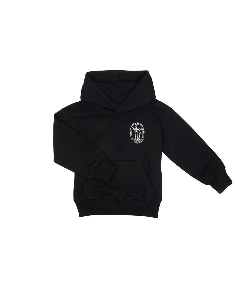 BinkyBro Toddler Boys Powder Skelly Hood Black Hoodie