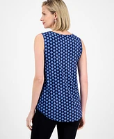 Jm Collection Women's Printed Scoop-Neck Sleeveless Tank Top, Exclusively at Macy's