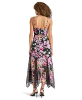 Steve Madden Women's Delia Printed Lace-Trim Maxi Dress