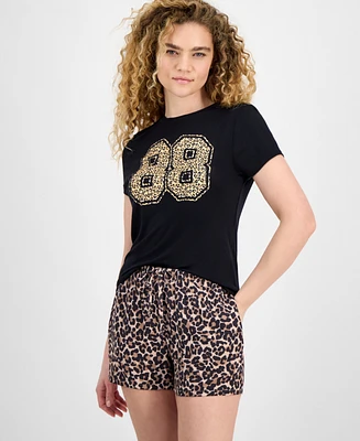 Rebellious One Juniors' Cheetah Varsity Graphic T-Shirt