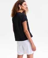 I.n.c. International Concepts Women's Cotton Eyelet Short-Sleeve T-Shirt, Exclusively at Macy's