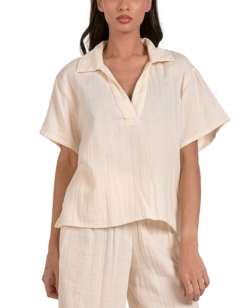 Elan Women's Double-Gauze Cotton Top