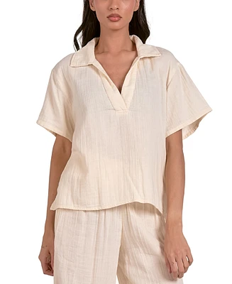 Elan Women's Double-Gauze Cotton Top