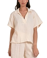 Elan Women's Double-Gauze Cotton Top