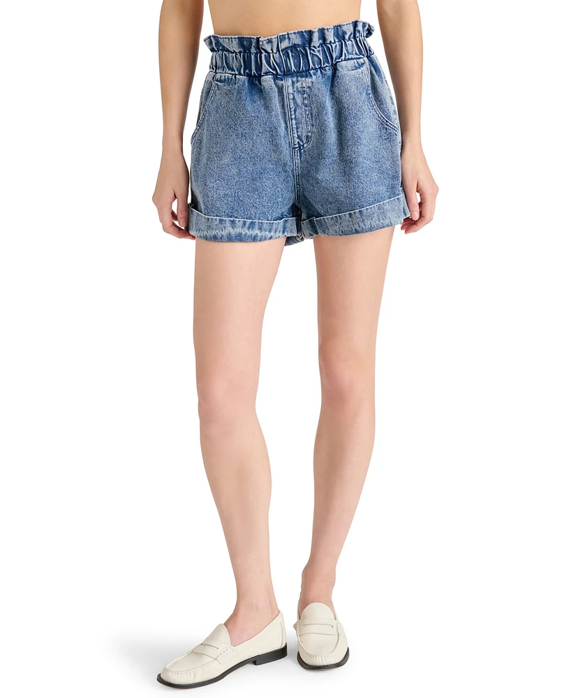 Steve Madden Women's Elare High-Rise Cotton Denim Shorts