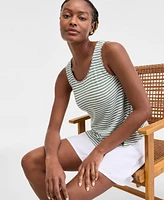 Charter Club Women's Linen Blend Scoop-Neck Tank Top, Exclusively at Macy's