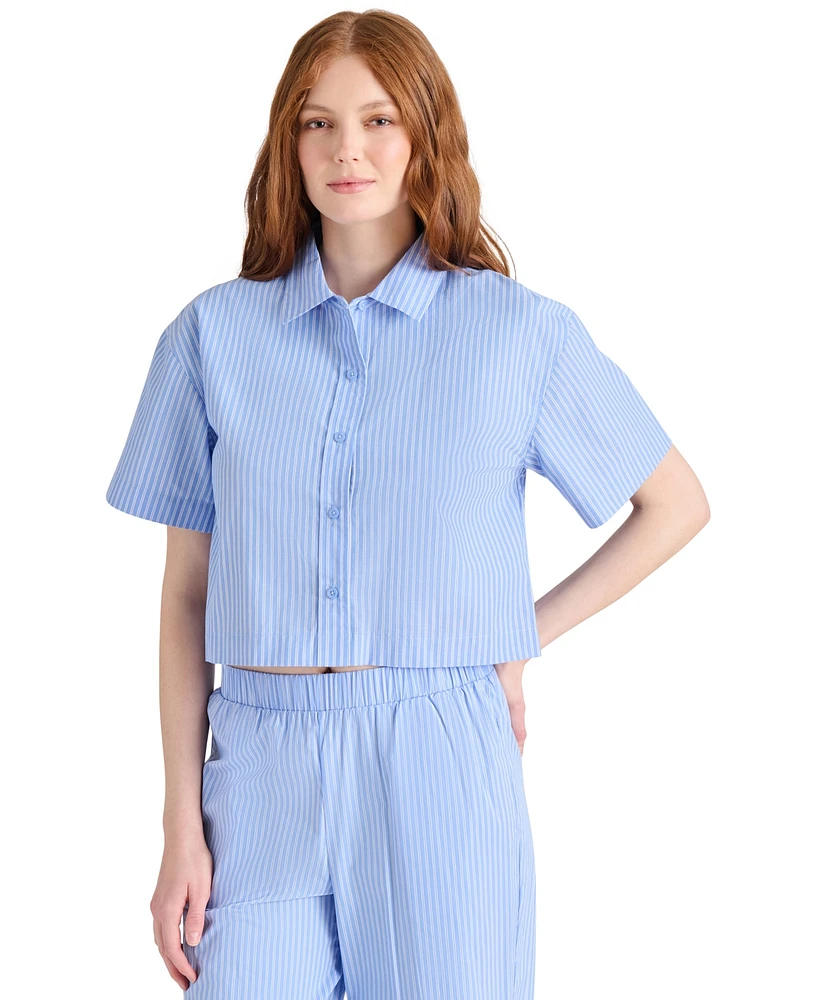 Steve Madden Women's Tula Striped Button-Front Shirt