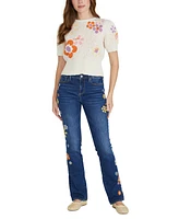 Driftwood Women's Kelly Embroidered Mid Rise Bootcut Jeans