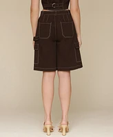 Avec Les Filles Women's Long Cargo Shorts