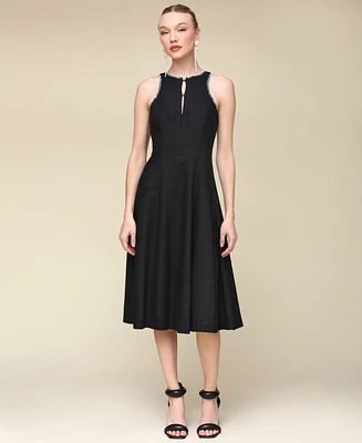 Avec Les Filles Women's Panelled Halter Swing Dress
