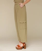 Avec Les Filles Women's Barrel-Leg Cargo Pants