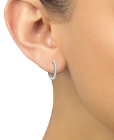 Diamond Small Hoop Earrings (1/3 ct. t.w.) 10k White Gold or Yellow