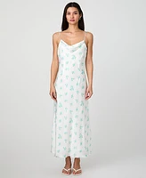 French Connection Women's Anna Fleur Satin Cowlneck Dress