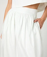 French Connection Women's Cotton Poplin Pinstriped Maxi Skirt