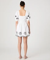 French Connection Women's Cambria Cotton Embroidered Anglaise Dress