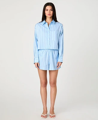 French Connection Women's Lorenzo Striped Cropped Shirt