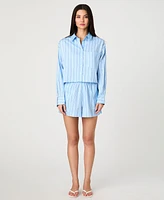 French Connection Women's Lorenzo Striped Cropped Shirt