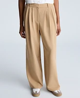 Kenneth Cole Women's Tipped Wide-Leg Pleated Pants