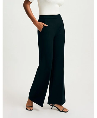 Isaac Mizrahi Women's Ponte Wide Leg Pant
