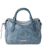 Brahmin Micaela Bellbottom Blue Zostera Small Leather Satchel
