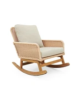 Beige wicker rocking chairs [Set of 2], Indoor/outdoor use