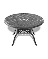 (Cushions In Random Colors)7-Piece Set Of Cast Aluminum Patio Furniture