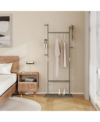 Athenian Grey Coat Rack: Solid Wood, Easy Assembly, Ideal for Entryway or Bedroom