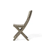 Outdoor Grey Acacia Bistro Set, Folding, Weather-Resistant
